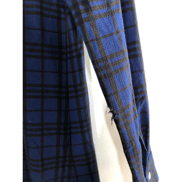 Thakoon Dress Plaid Button Front Long Sleeve A-Line Shirtdress Blue 4 - Picture 6 of 11